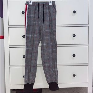 RED/BLACK/WHITE CHECKERED JOGGERS